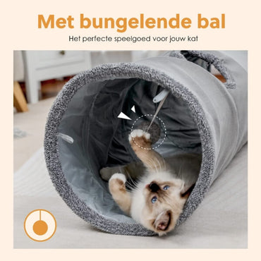 PetFriends Kattentunnel: 130cm - Speeltunnel met Speelballetje - Extra Stevig - De Gatgetwinkel