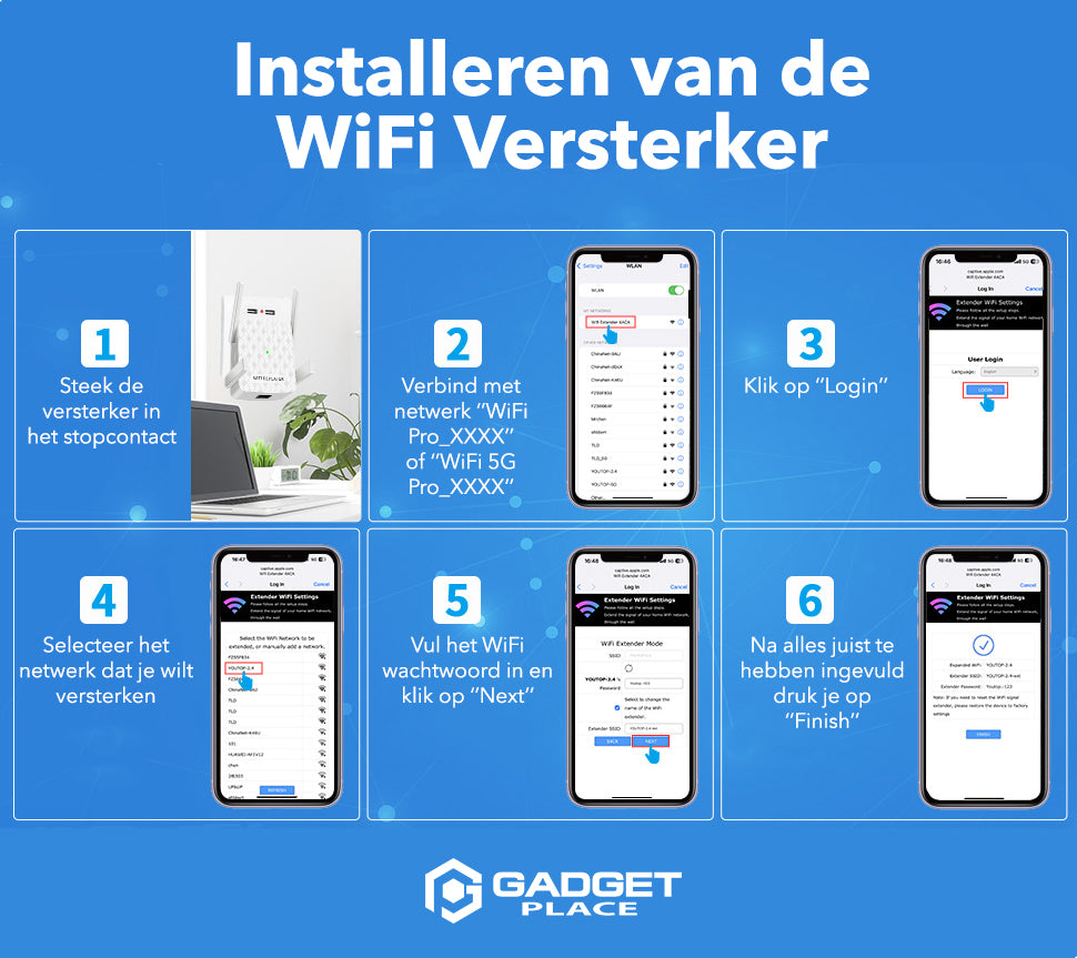 WiFi Versterker Stopcontact met Extra Groot Bereik: 1200Mbps - WPS Knop