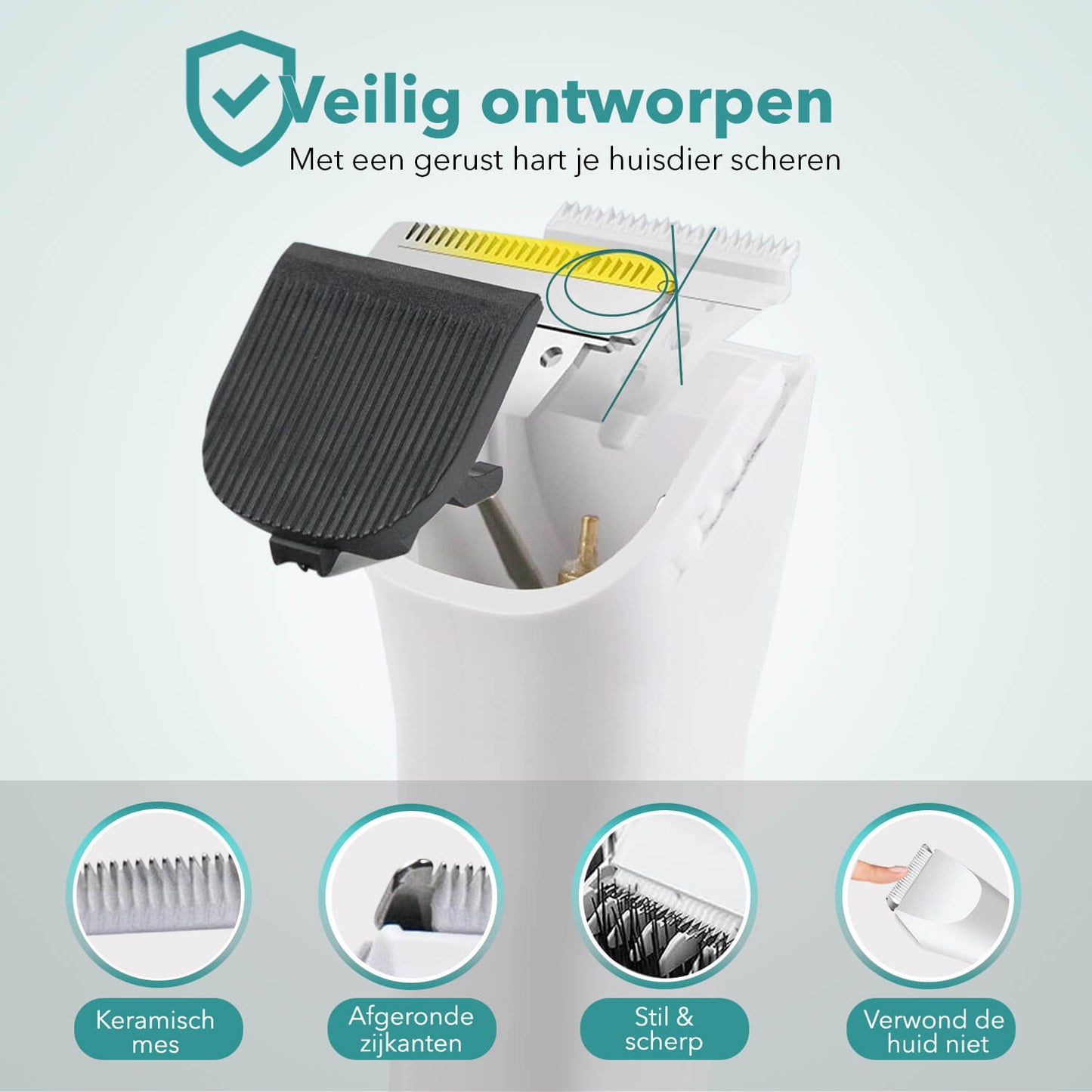 PetFriends Professionele 4-in-1 Hondentondeuse: Draadloos - Inclusief Nagelvijl Opzetstuk - De Gatgetwinkel