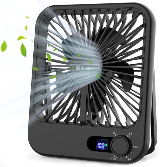 Gadgetplace Tafelventilator Draadloos - Windsnelheid Verstelbaar - Bureau ventilator