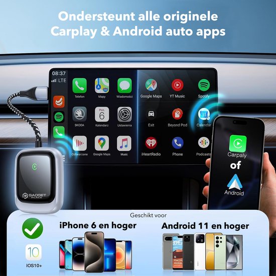 Gadgetplace 2 in 1 Draadloze Dongle met USB C Adapter