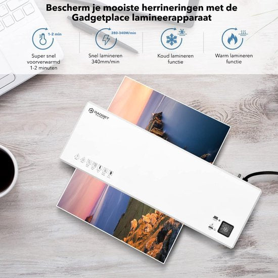 Gadgetplace Lamineerapparaat A4 met 40 Lamineerhoezen