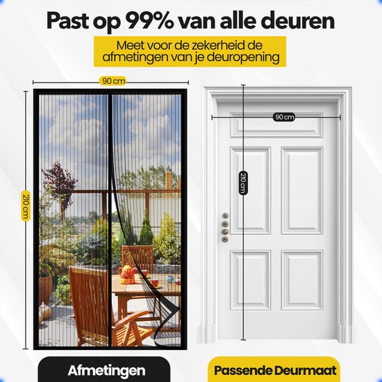 Vicon Magnetisch Vliegengordijn met Altijd Open Functie - 90 x 210 CM
