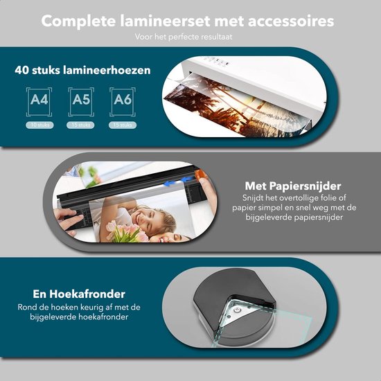 Gadgetplace Lamineerapparaat A4 met 40 Lamineerhoezen