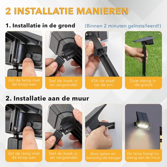 Vicon Solar Tuinverlichting op Zonne energie - 2-Pack