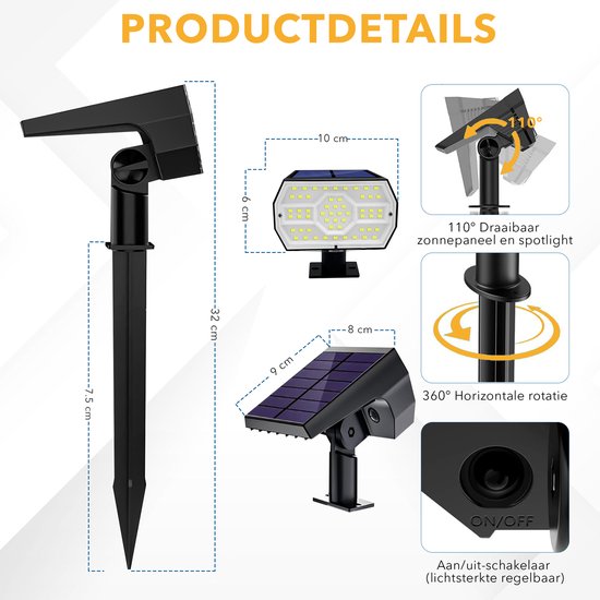 Vicon Solar Tuinverlichting op Zonne energie - 2-Pack