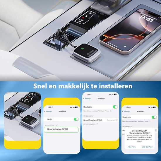 Gadgetplace 2 in 1 Draadloze Dongle met USB C Adapter