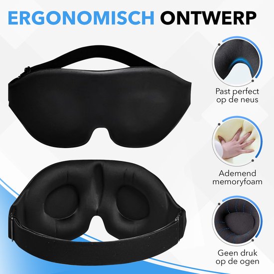 Vicon Verstelbaar Slaapmasker met Oordopjes - Extra Comfortabel