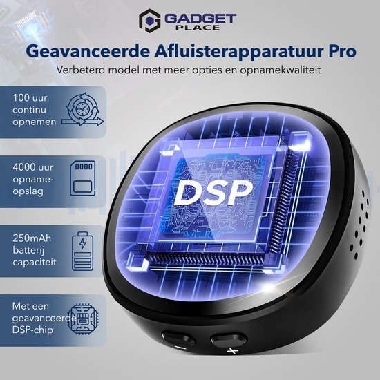 Gadgetplace Mini Afluisterapparatuur Pro 64GB met Speakers