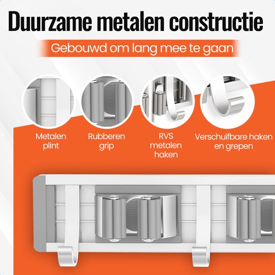 Vicon Bezemhouder voor 4 Stelen en Extra Gereedschap