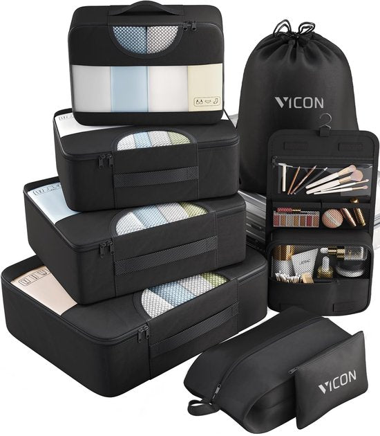 Vicon Packing Cubes 8-delig - Koffer / Backpack Organizer set