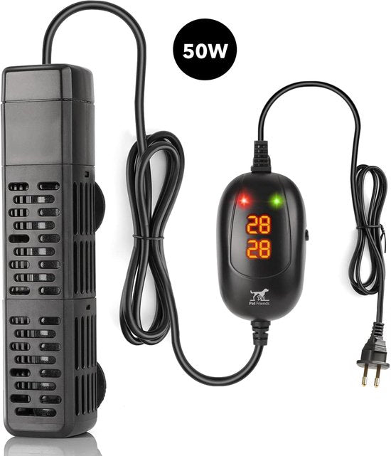 PetFriends Professionele Aquarium verwarming 50W met Slimme Digitale Thermometer