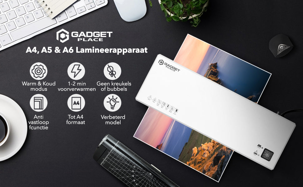 Gadgetplace Lamineerapparaat A4 met 40 Lamineerhoezen