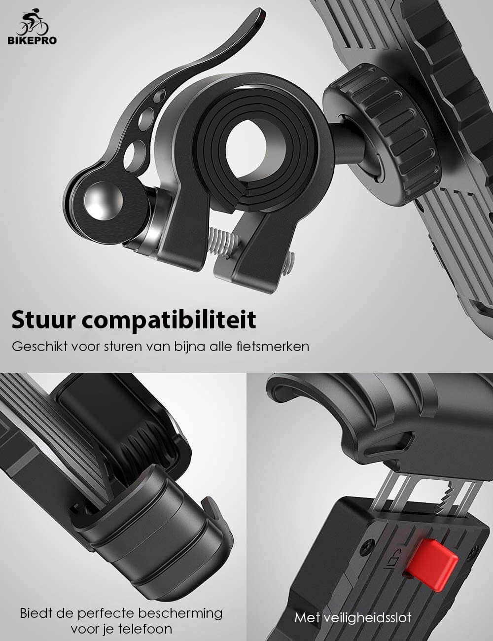 BikePro Universele Telefoonhouder voor Fiets en Scooter: 360 Graden Rotatie - De Gatgetwinkel