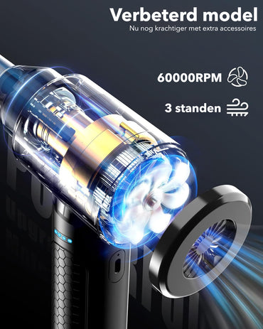 Cleanforce Air Duster Pro: Adjustable Wind Speed, Rechargeable & Cordless