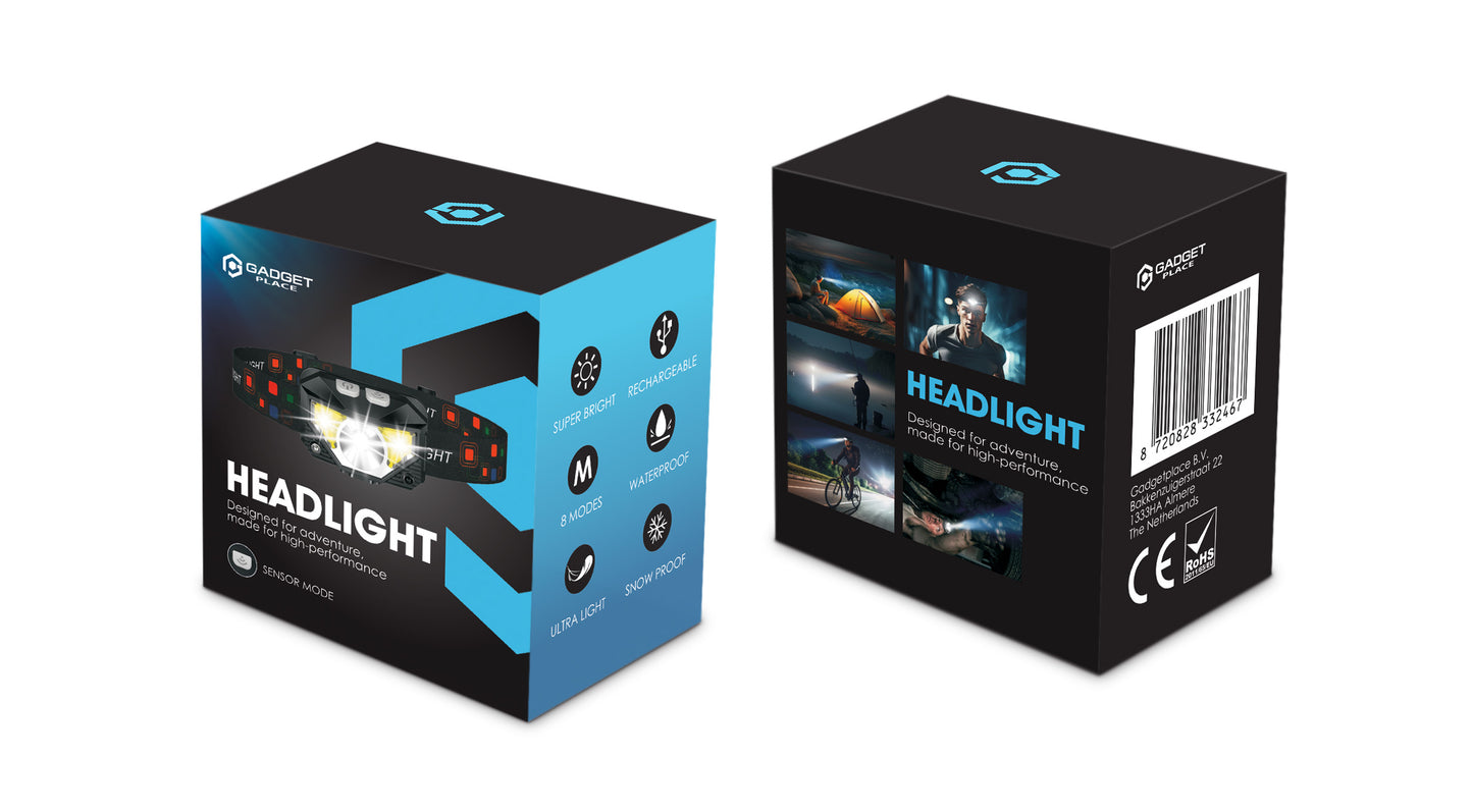 Gadgetplace Hoofdlamp LED Oplaadbaar