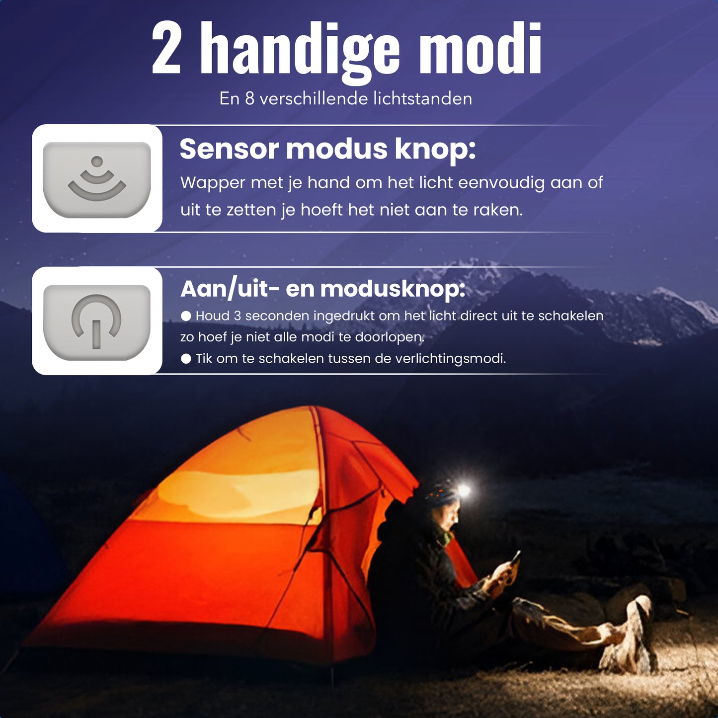 Gadgetplace Hoofdlamp LED Oplaadbaar