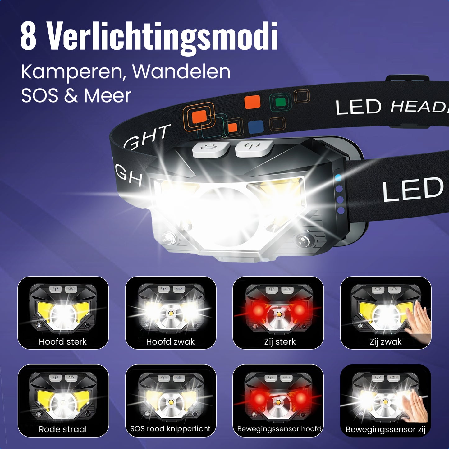 Gadgetplace Hoofdlamp LED Oplaadbaar