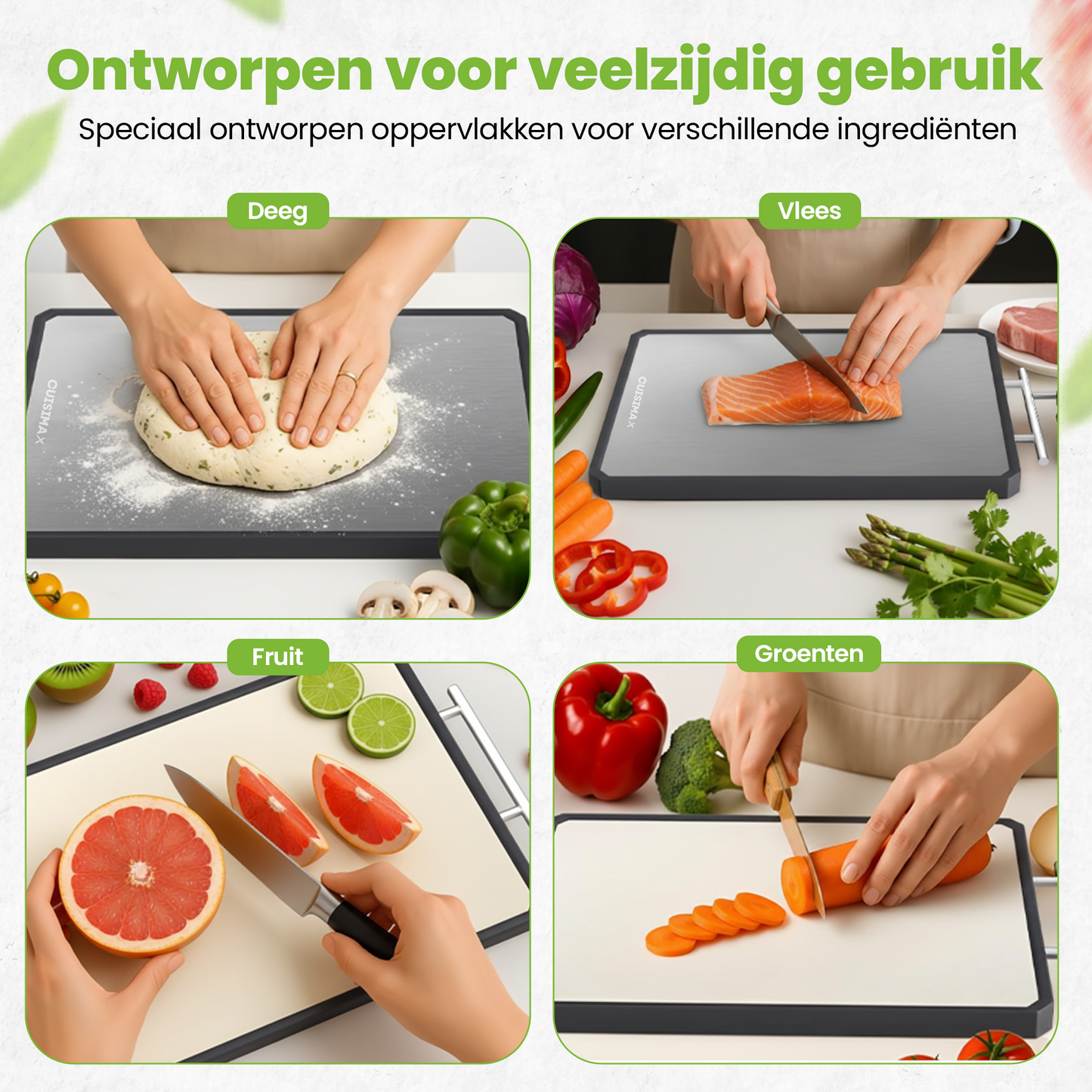 Cuisimax Titanium Snijplank - Met Raspdeel & Sapgeul