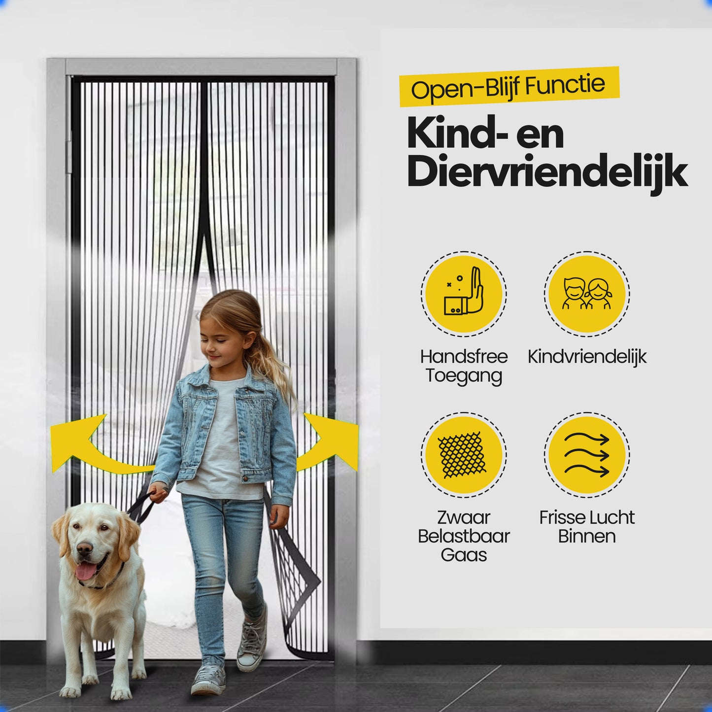 Vicon Magnetisch Vliegengordijn met Altijd Open Functie - 90 x 210 CM
