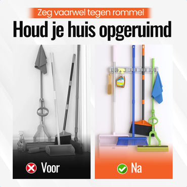 Vicon Bezemhouder voor 4 Stelen en Extra Gereedschap