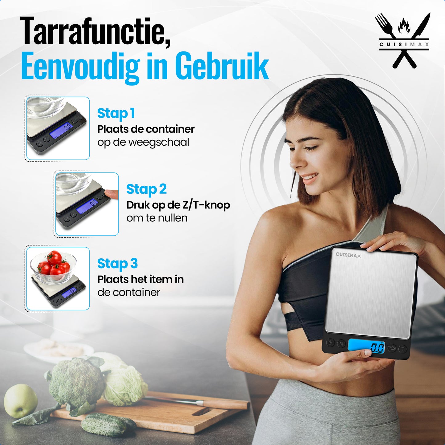 Cuisimax Keukenweegschaal Digitaal met 2 Schalen