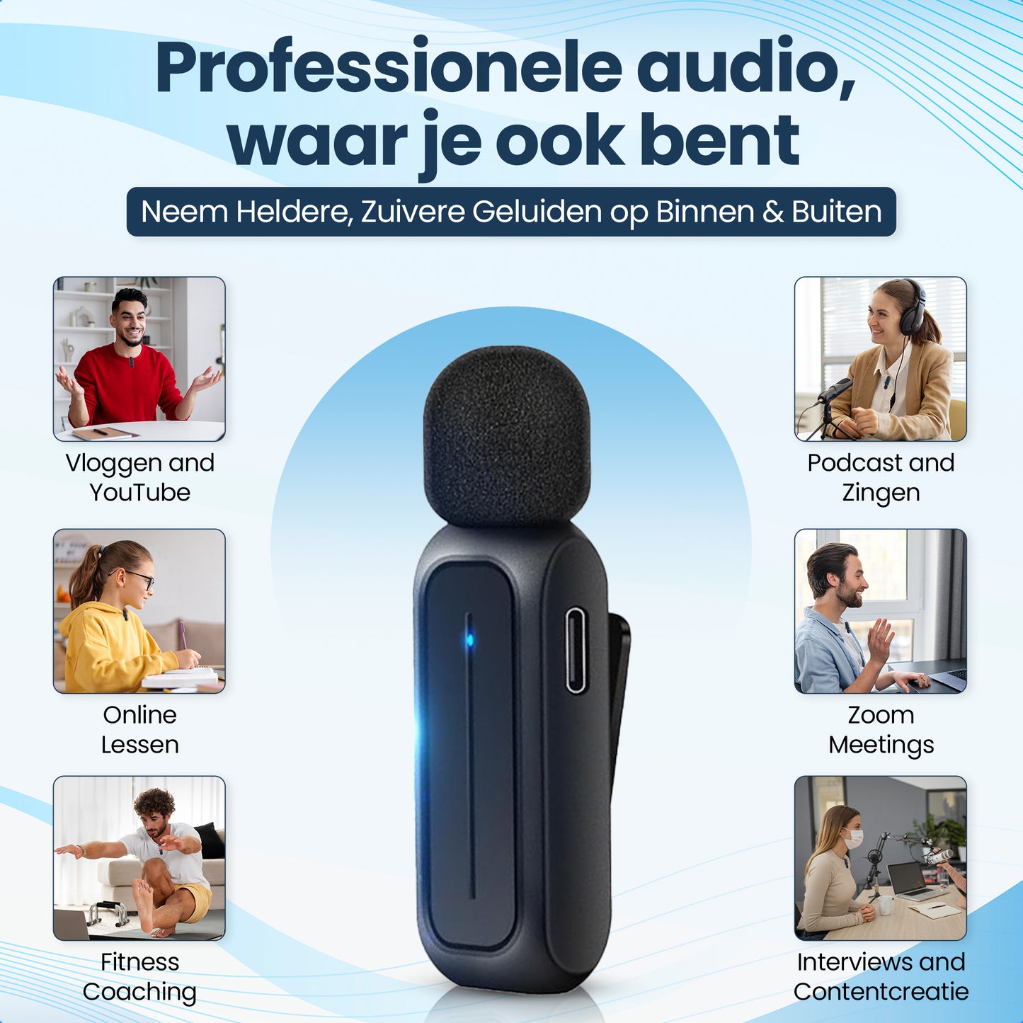 Gadgetplace Draadloze Microfoon Pro met Oplaadcase
