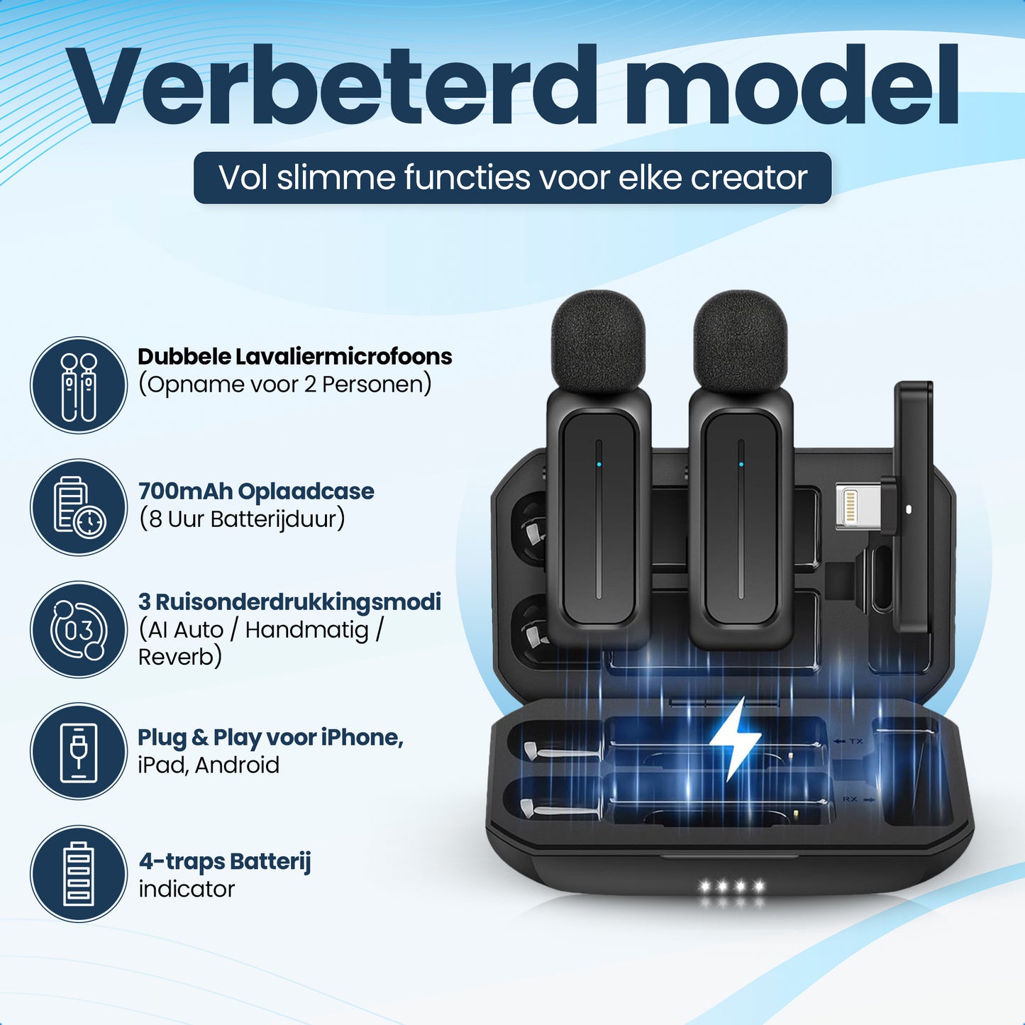 Gadgetplace Draadloze Microfoon Pro met Oplaadcase