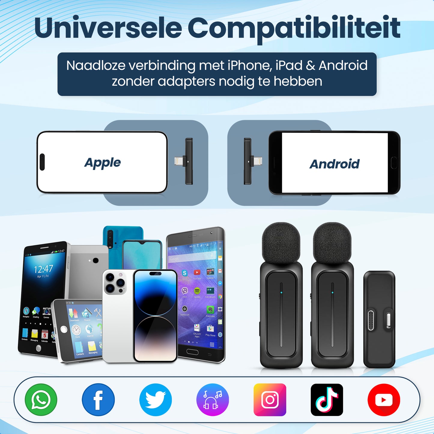 Gadgetplace Draadloze Microfoon Pro met Oplaadcase