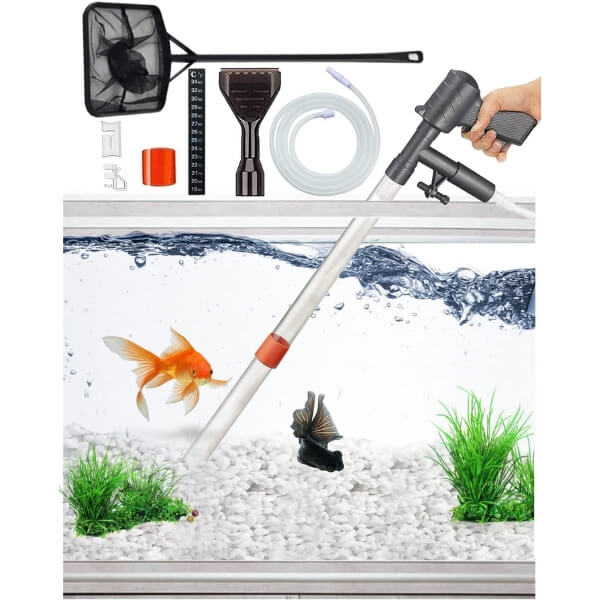 Professionele Aquarium Stofzuiger Set: Algenschraper Inbegrepen - Batterijvrij - Bodemreiniger - De Gatgetwinkel