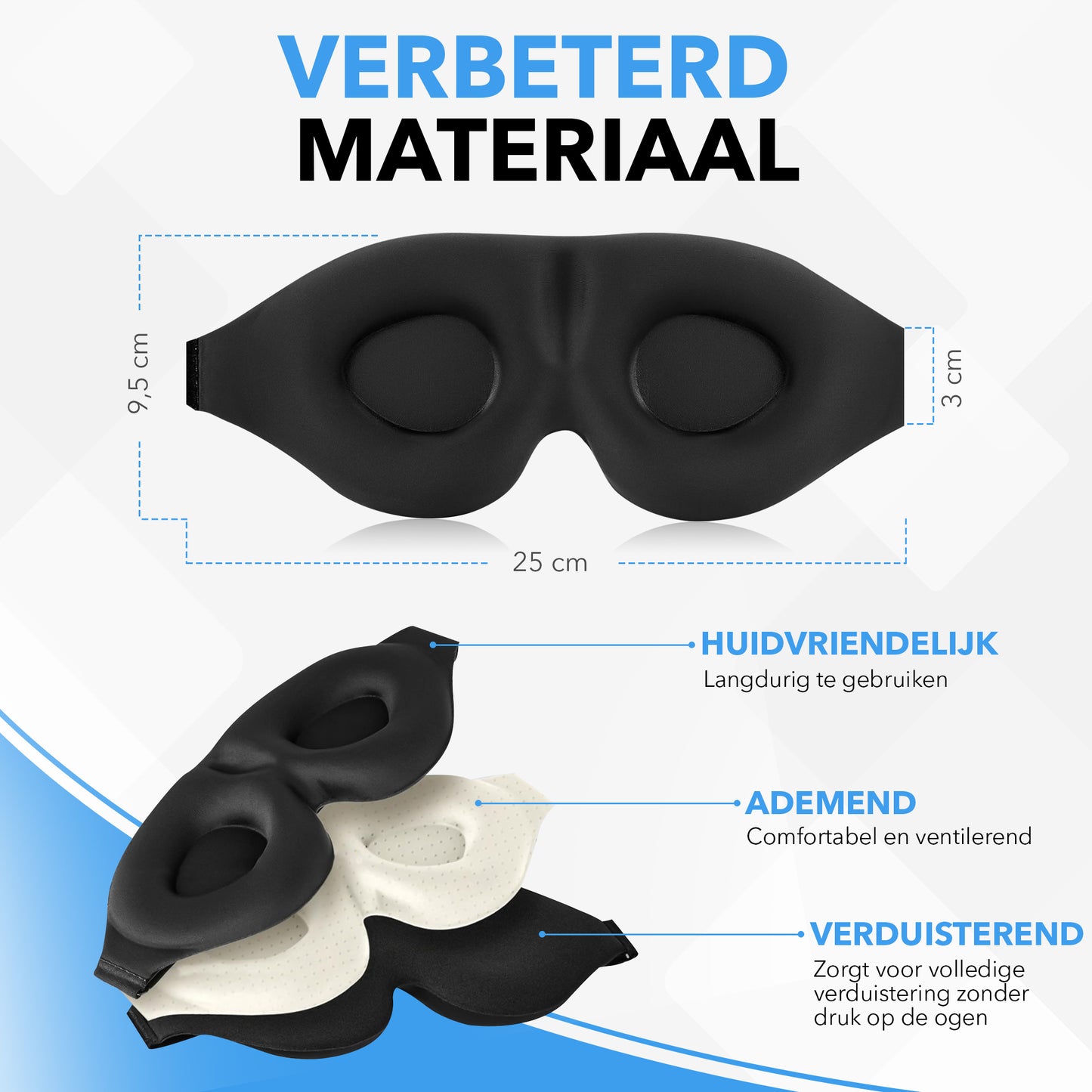 Vicon Verstelbaar Slaapmasker met Oordopjes - Extra Comfortabel