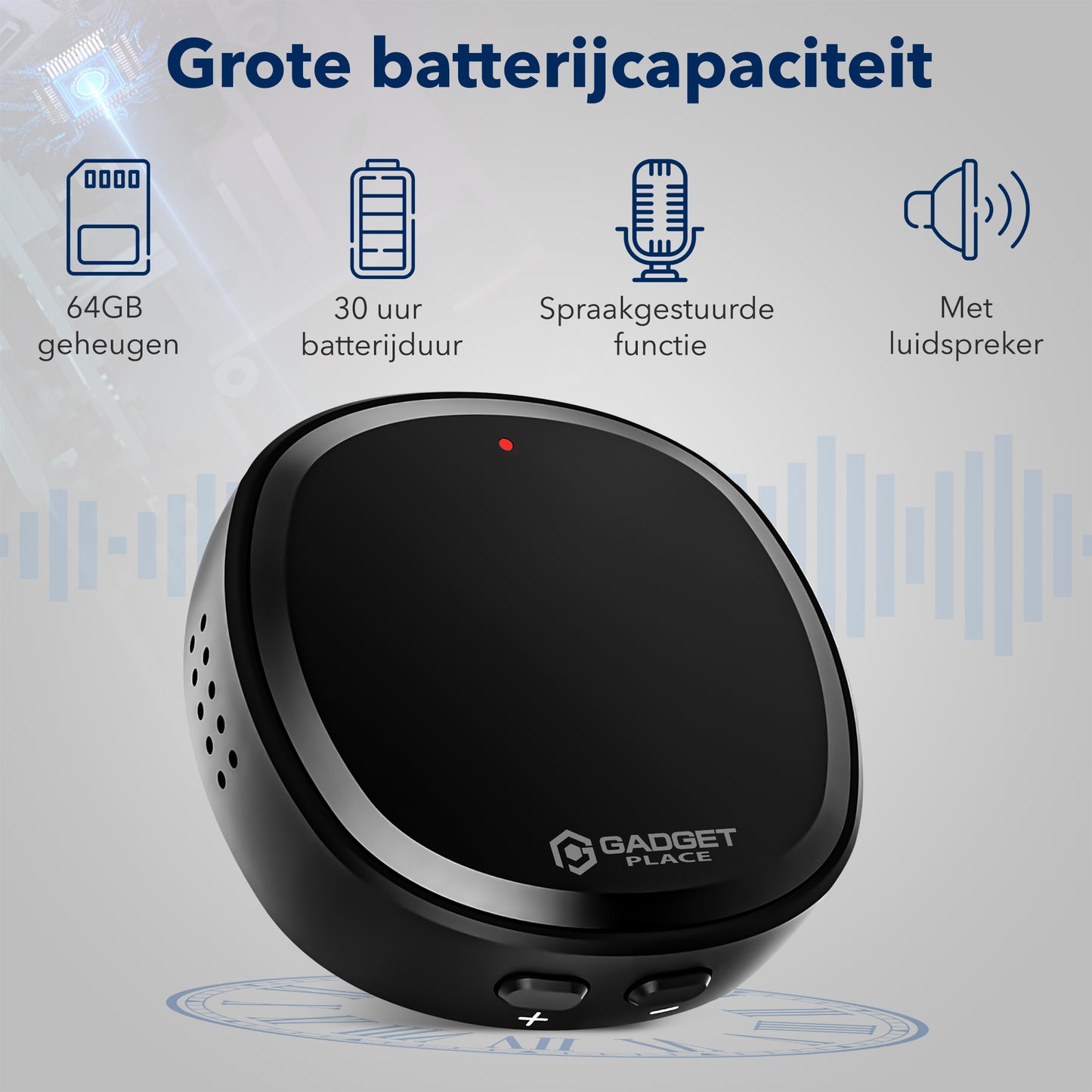 Gadgetplace Mini Afluisterapparatuur Pro 64GB met Speakers