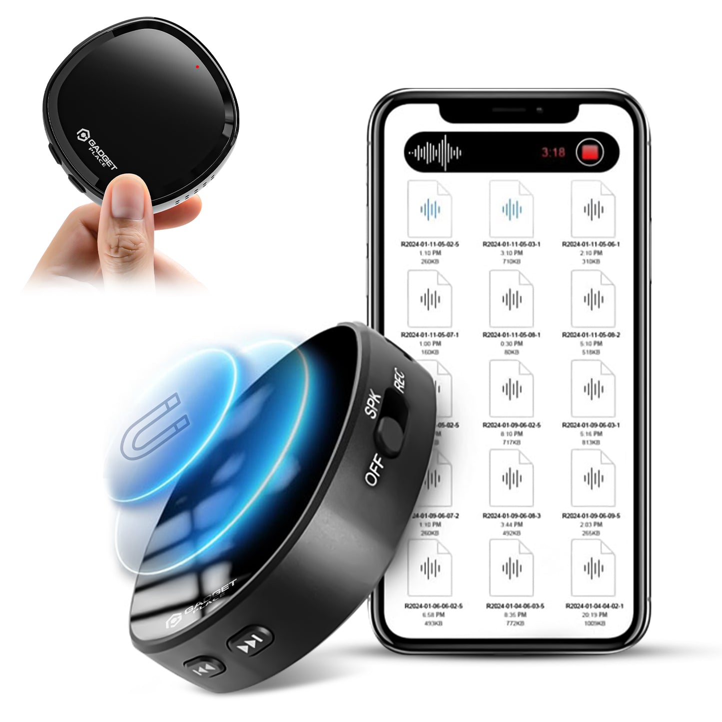 Gadgetplace Mini Afluisterapparatuur Pro 64GB met Speakers