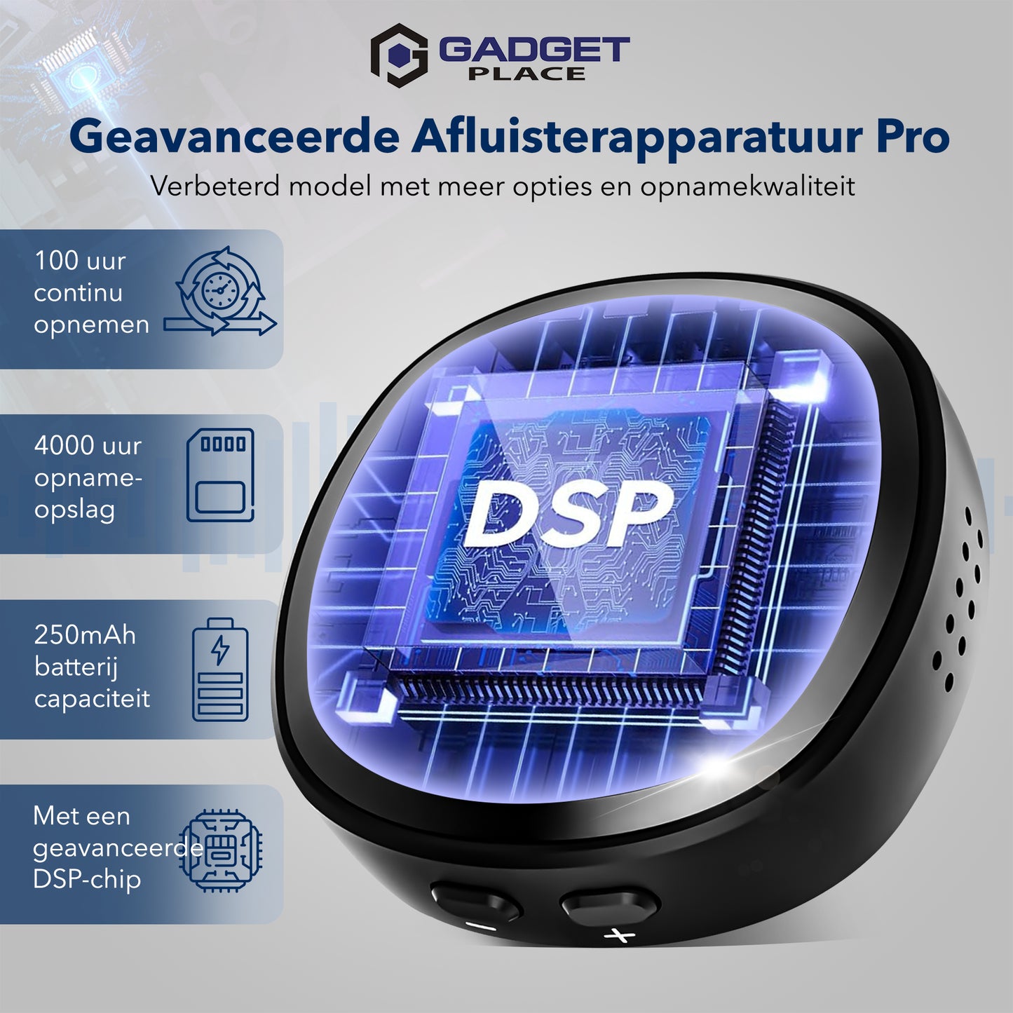 Gadgetplace Mini Afluisterapparatuur Pro 64GB met Speakers