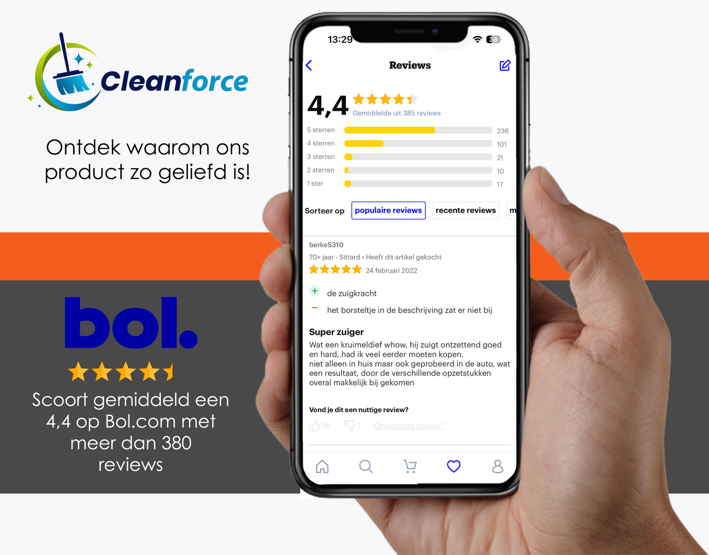 Cleanforce Kruimelzuiger V1: Snoerloos, Extreme Zuigkracht, Nat & Droog