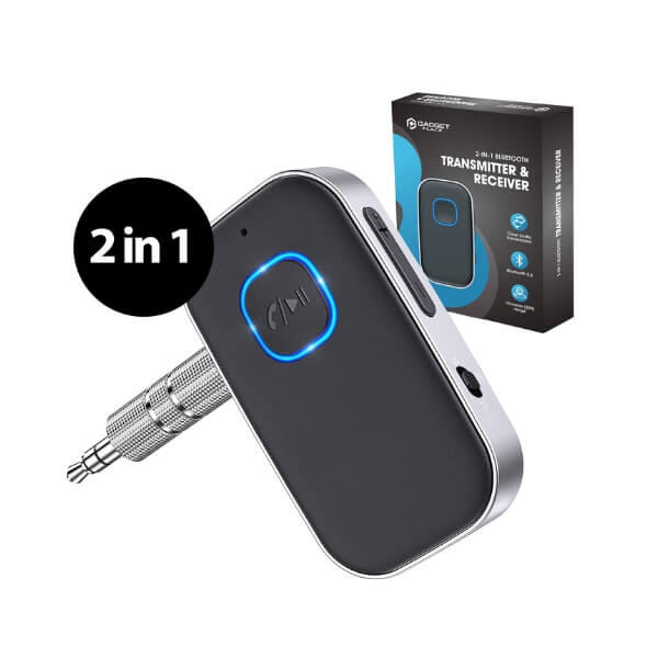 Bluetooth 5.0 Transceiver met 3.5mm AUX & Handsfree - De Gatgetwinkel