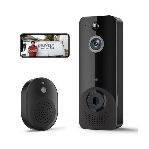 Slimme Video Deurbel met Camera en Wifi: Inclusief Draadloze Gong - 1080P HD - De Gatgetwinkel