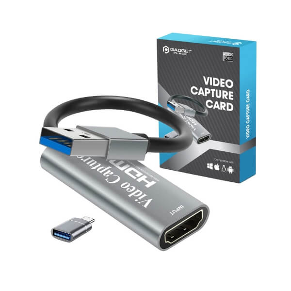 HDMI Capture Card met USB-C Adapter: Video/Game Capture - 1080P HD - Streamen - De Gatgetwinkel