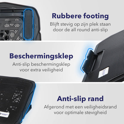 Universele Laptop Cooler: 6 Krachtige Ventilatoren - Verstelbaar - Tot 17 inch - De Gatgetwinkel