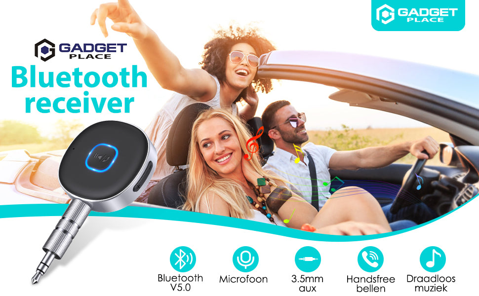 Gadgetplace Bluetooth Receiver Incl. 3.5MM AUX: Handsfree Bellen