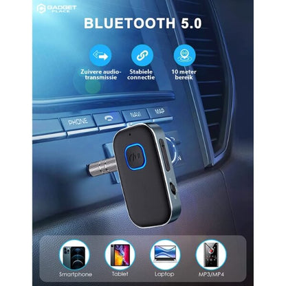 Bluetooth 5.0 Transceiver met 3.5mm AUX & Handsfree - De Gatgetwinkel