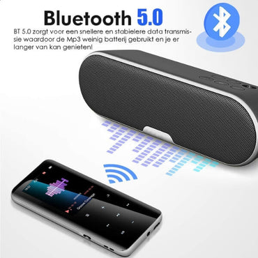 MP3 Speler met Bluetooth 5.0 - 32GB Intern Geheugen - FM Radio & Spraakrecorder - De Gatgetwinkel