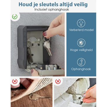 Vicon Sleutelkluis: Wandmontage - Verbeterd Model - 4-cijferige Code - Waterdicht - De Gatgetwinkel