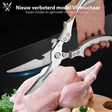 Cuisimax Professionele Vleesschaar: Inclusief Beschermhoes, voor Kip, Vlees & Vis - De Gatgetwinkel