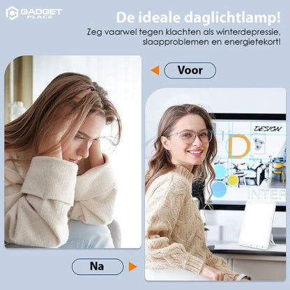 Daglichtlamp 10.000 Lux met Timer & Dimfunctie: Lichttherapie tegen Winterdepressie - De Gatgetwinkel