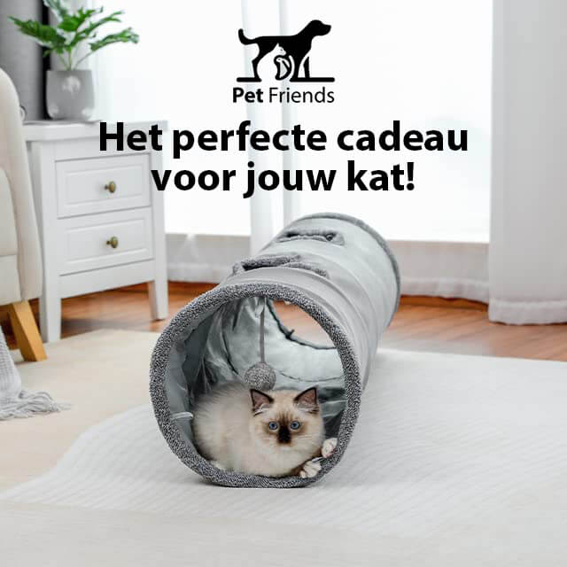 PetFriends Kattentunnel: 130cm - Speeltunnel met Speelballetje - Extra Stevig - De Gatgetwinkel