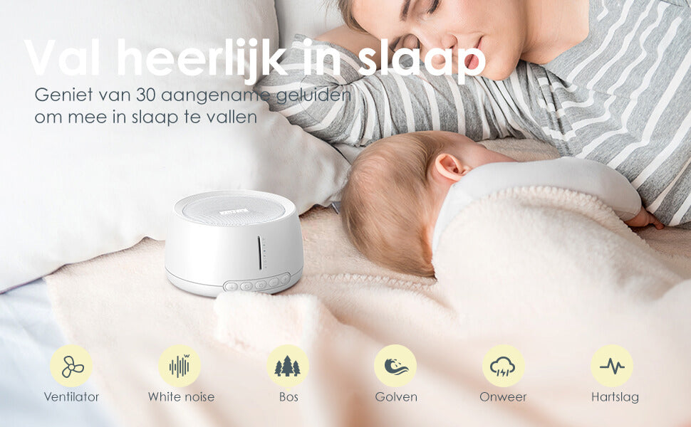 White Noise Machine: 30 Geluiden - Voor Baby & Volwassenen - De Gatgetwinkel