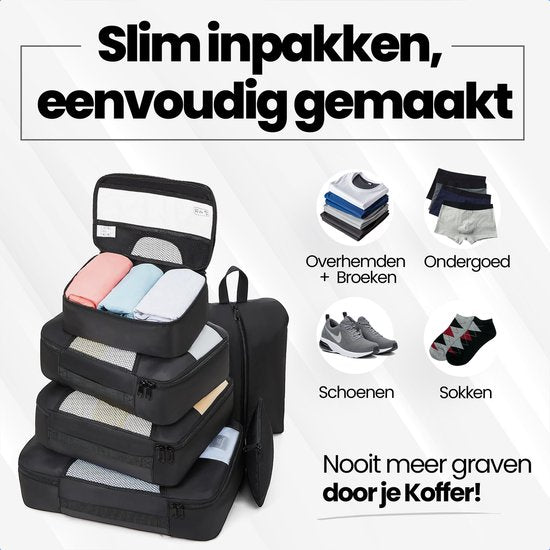 Vicon Packing Cubes 8-delig - Koffer / Backpack Organizer set