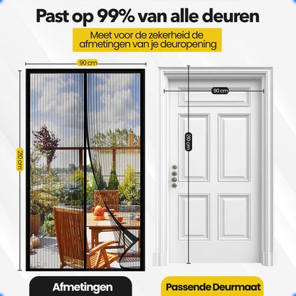 Vicon Magnetisch Vliegengordijn met Altijd Open Functie - 90 x 210 CM