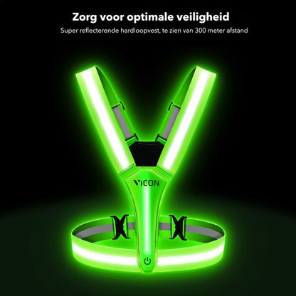 Vicon Hardloopvest met 2 LED Reflectie banden